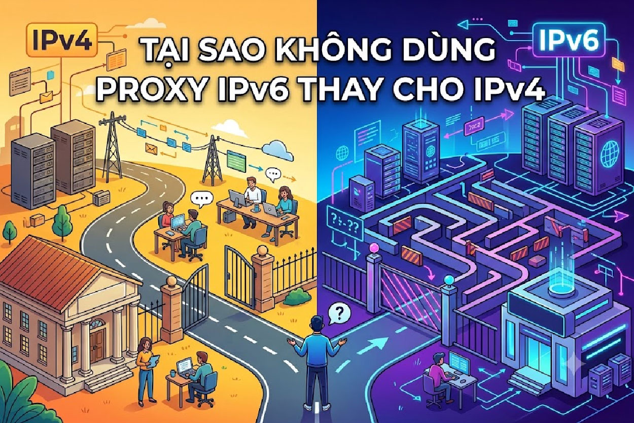 Tại sao không dùng proxy IPv6 thay cho IPv4 lúc này?