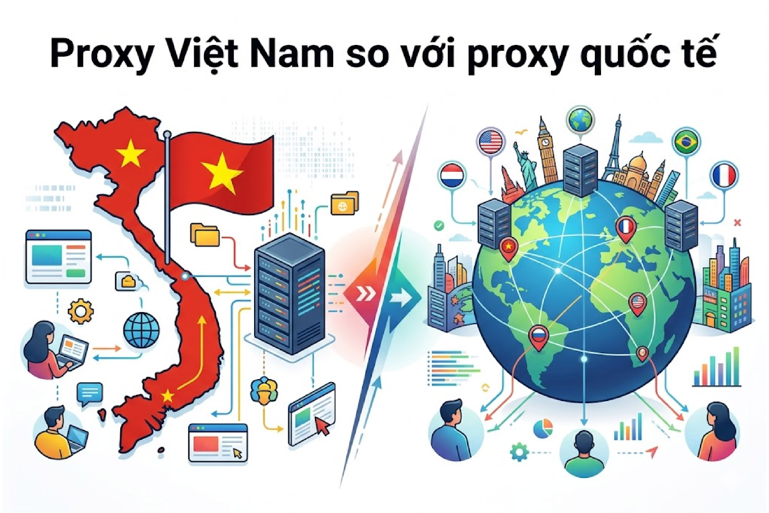 Ưu nhược điểm của proxy Việt Nam so với proxy quốc tế