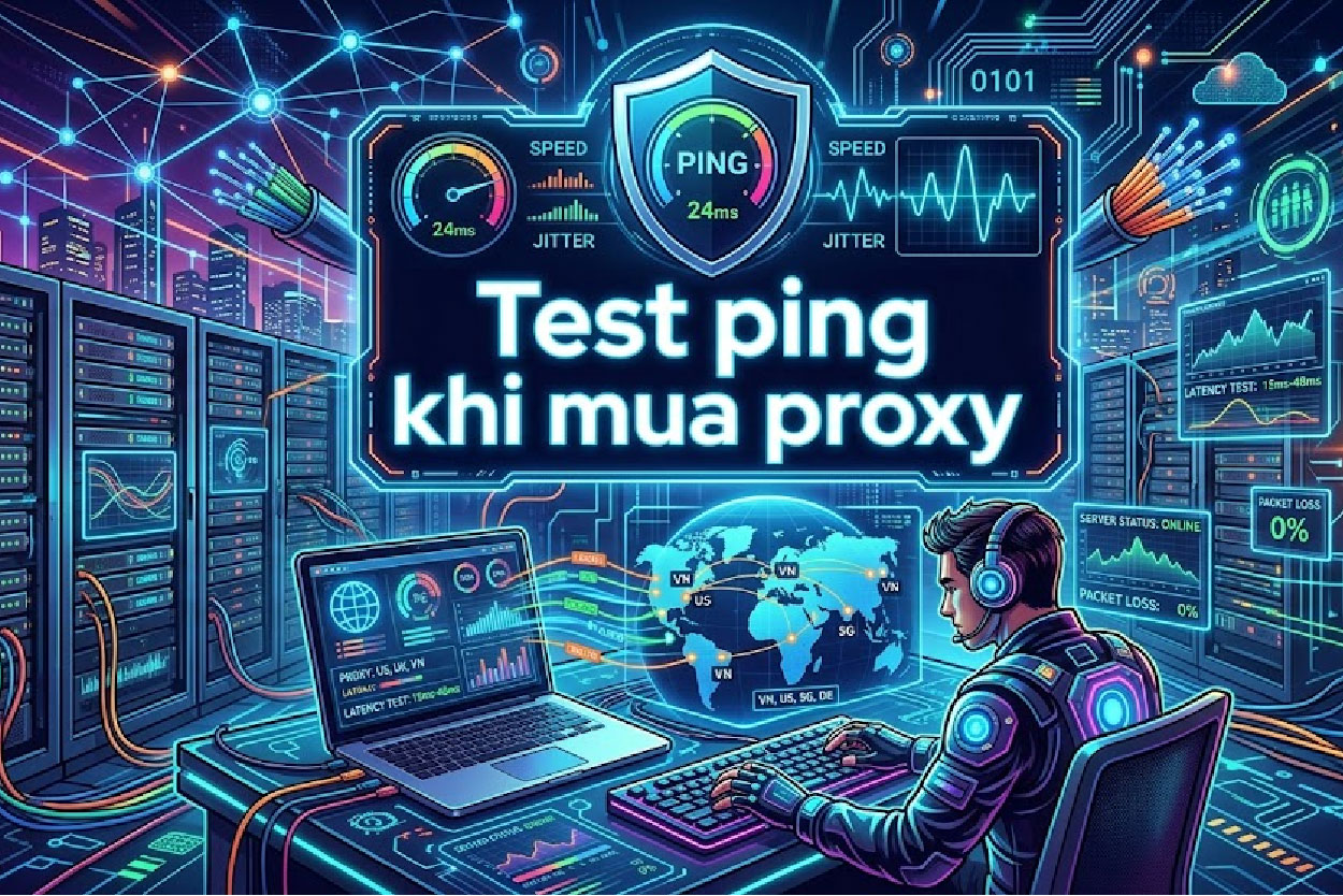 Test ping khi mua proxy: Cách kiểm tra nhanh, chính xác