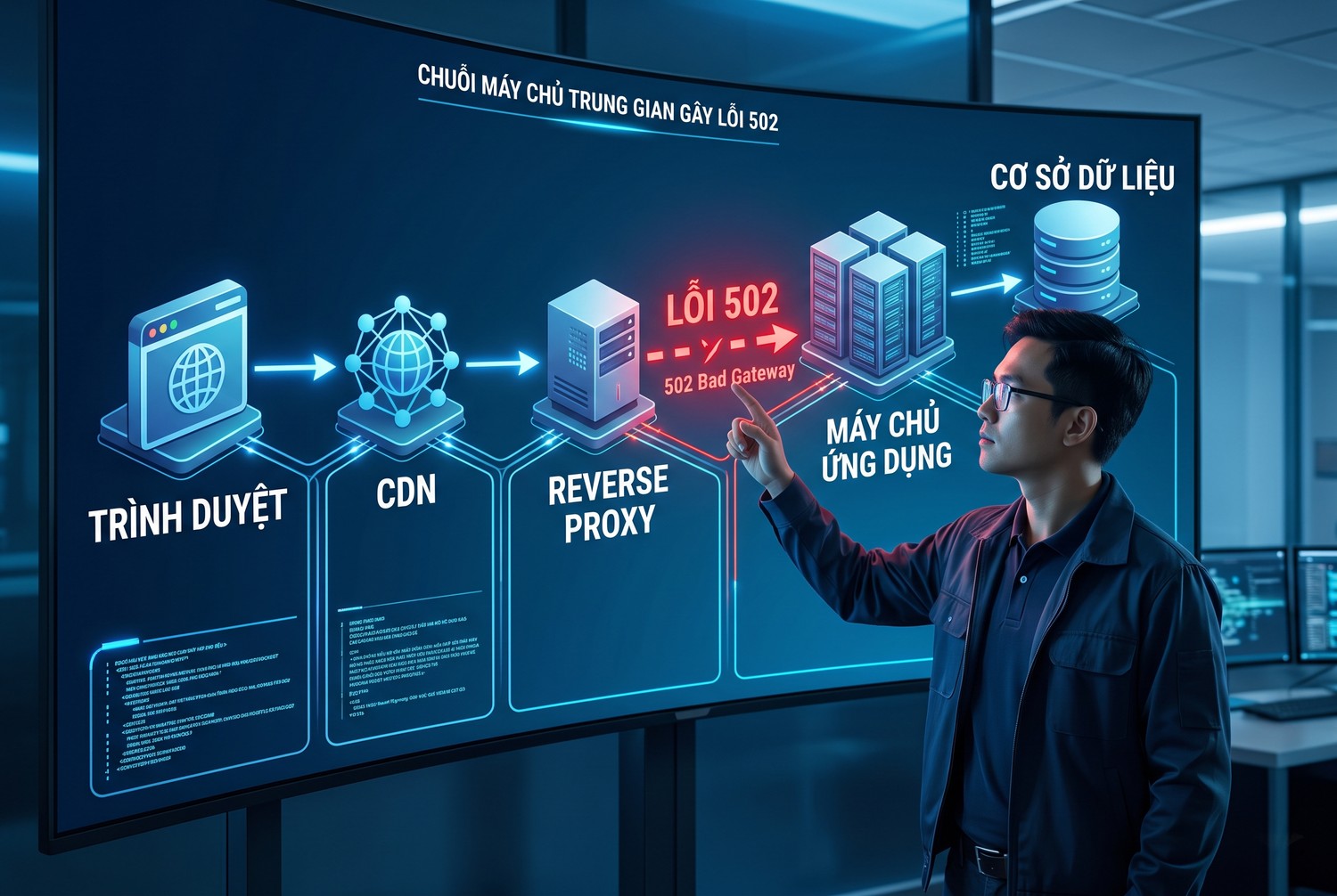 Chuỗi máy chủ trung gian gây lỗi 502