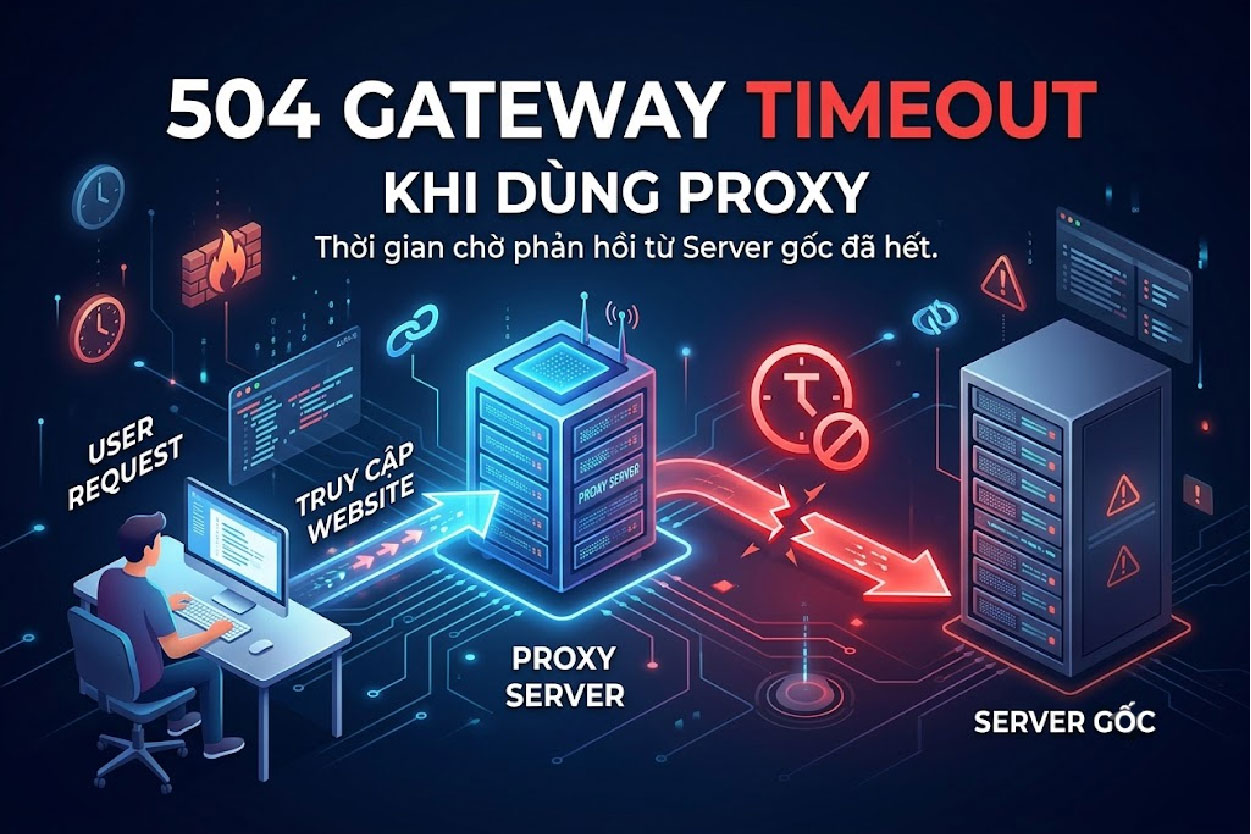 Lỗi 504 gateway timeout khi dùng proxy
