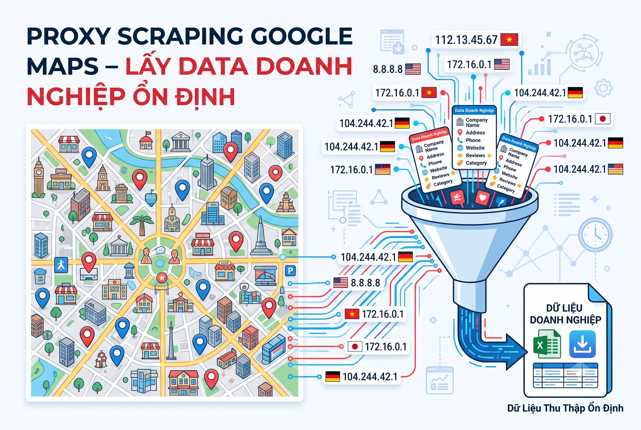 Proxy Scraping Google Maps: Lấy Data Doanh Nghiệp Ổn Định