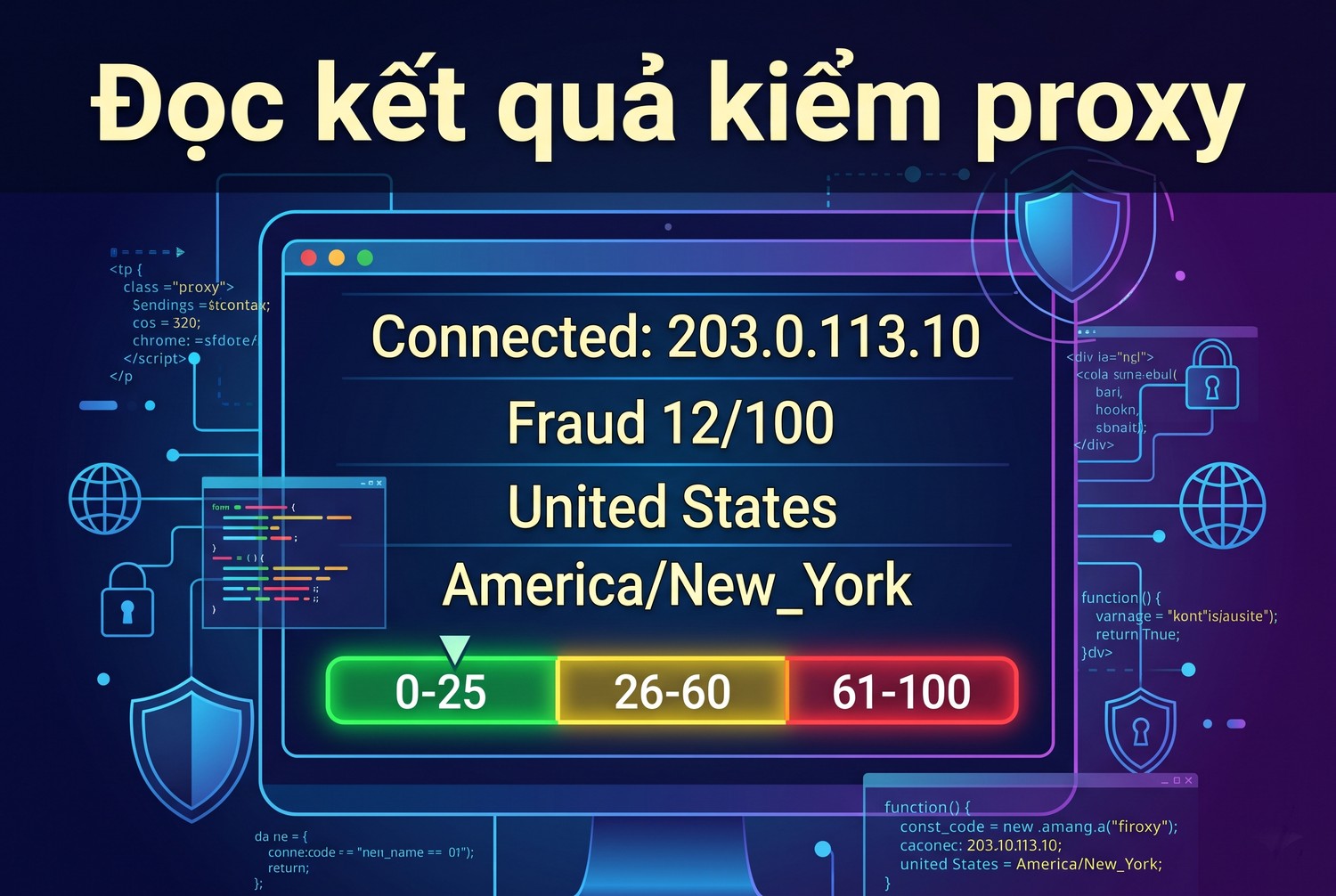 Đọc kết quả kiểm proxy