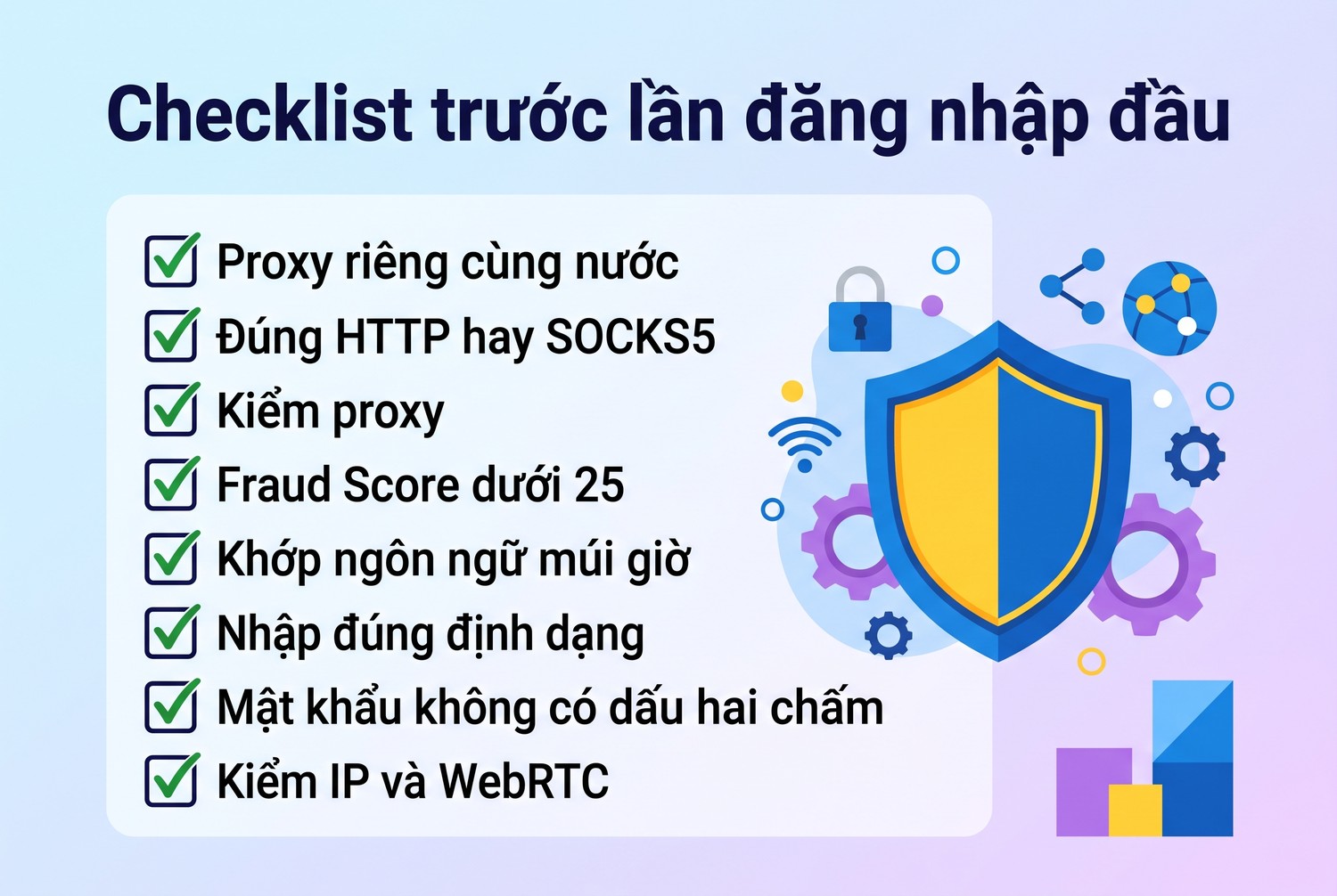 Checklist trước lần đăng nhập đầu