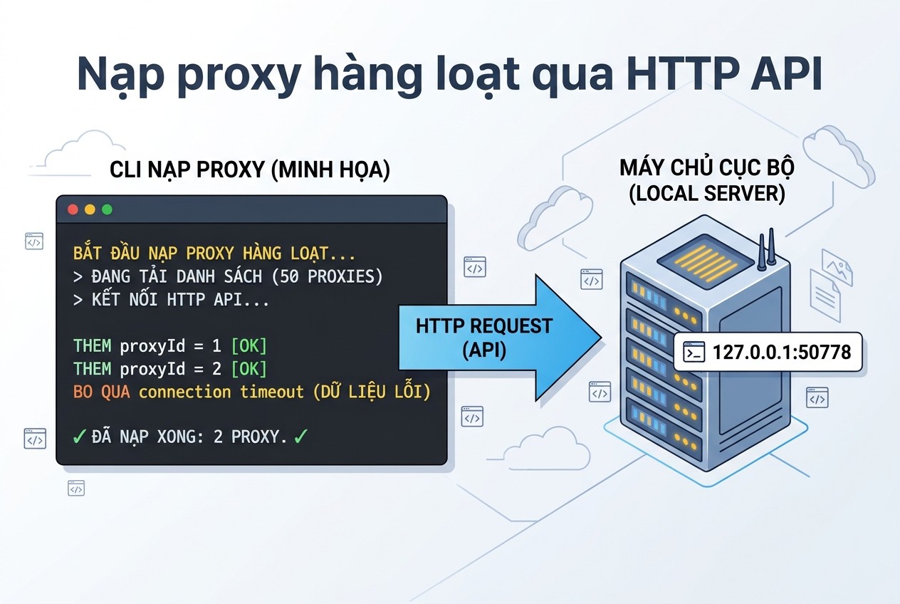 Nạp proxy hàng loạt qua HTTP API