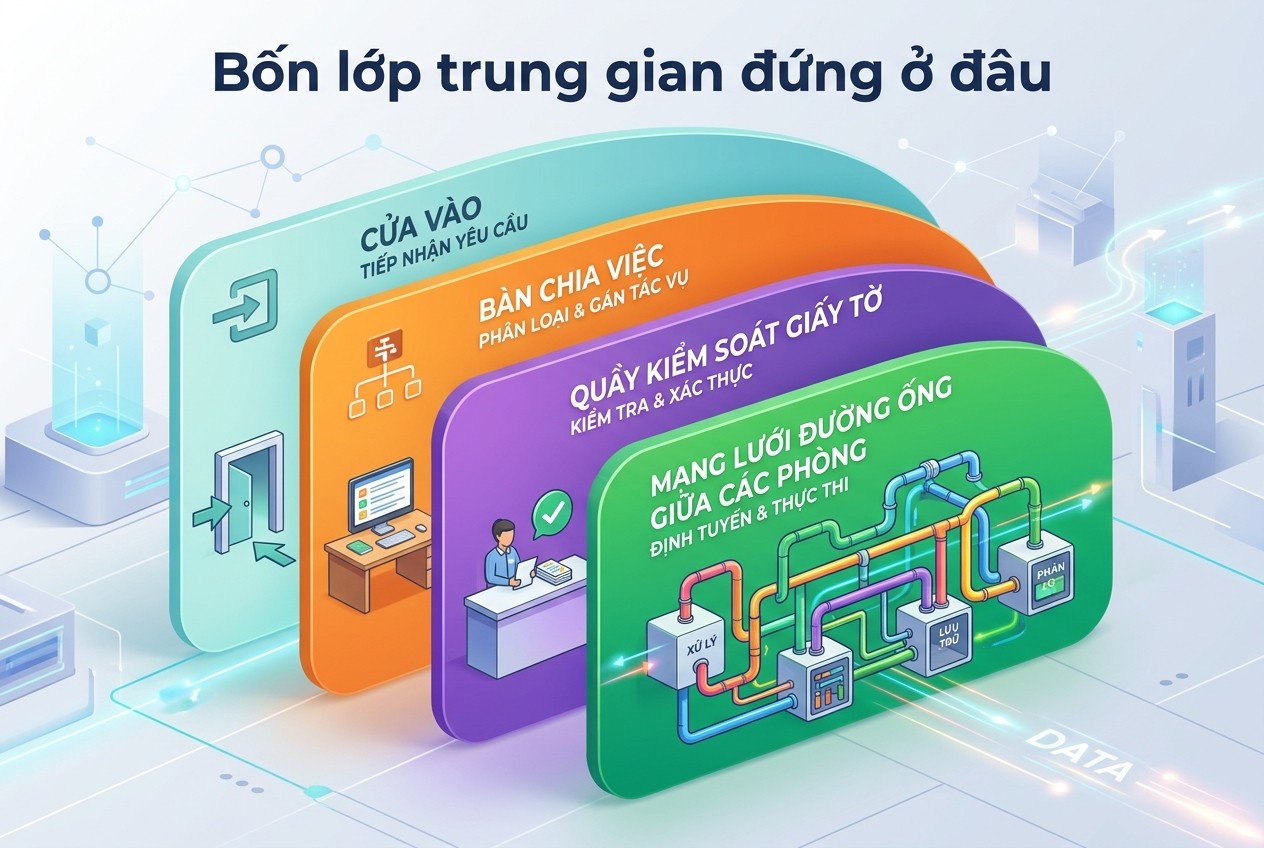 Bốn lớp trung gian đứng ở đâu