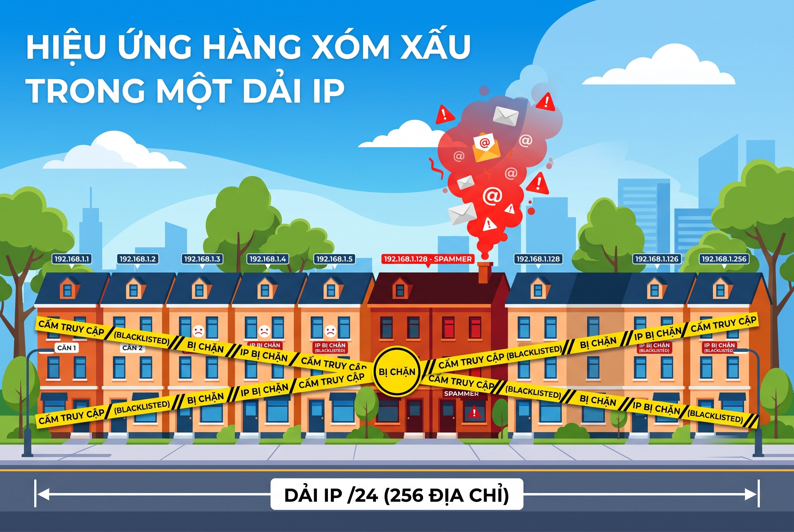 Hiệu ứng hàng xóm xấu trong một dải IP