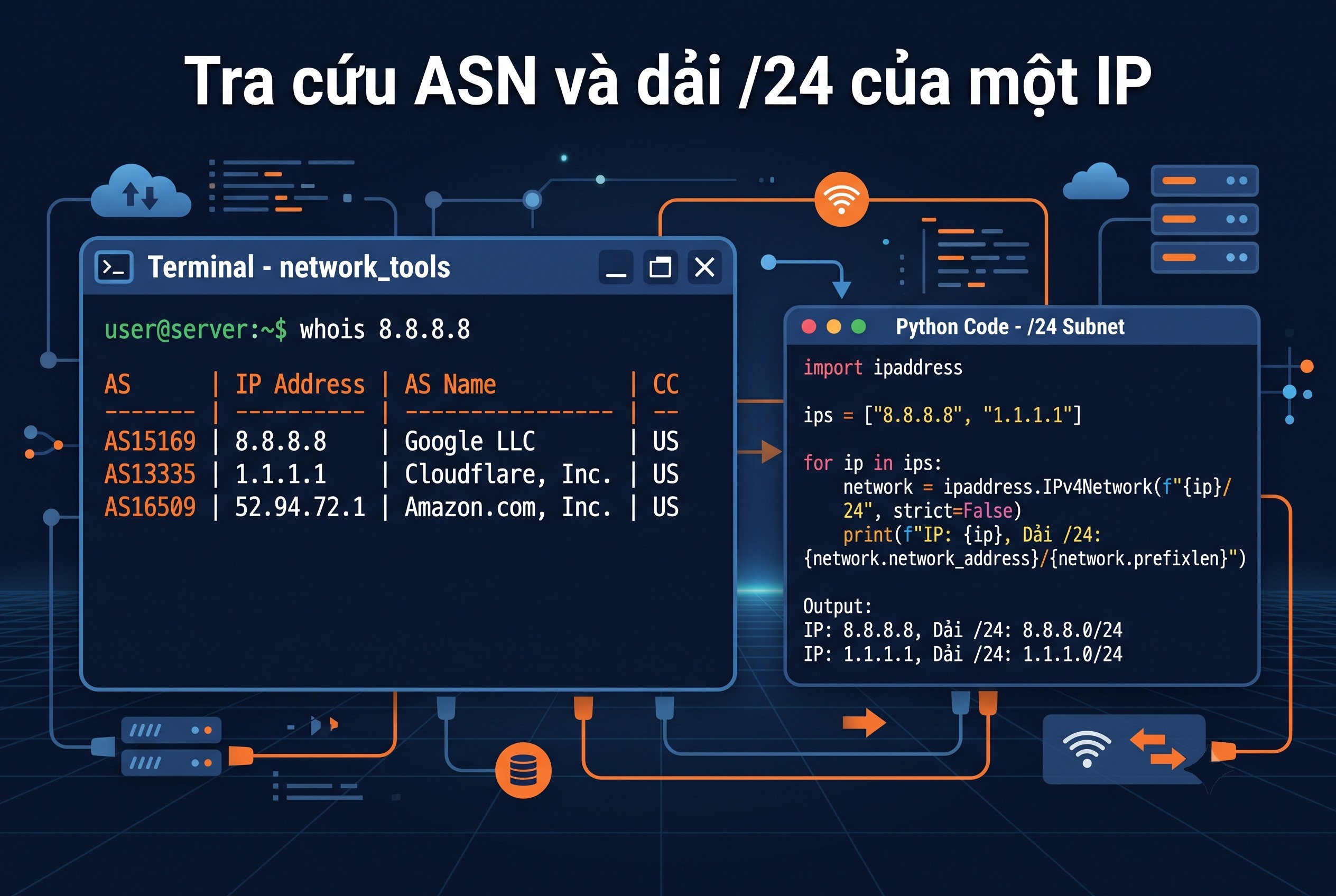 Tra cứu ASN và dải /24 của một IP