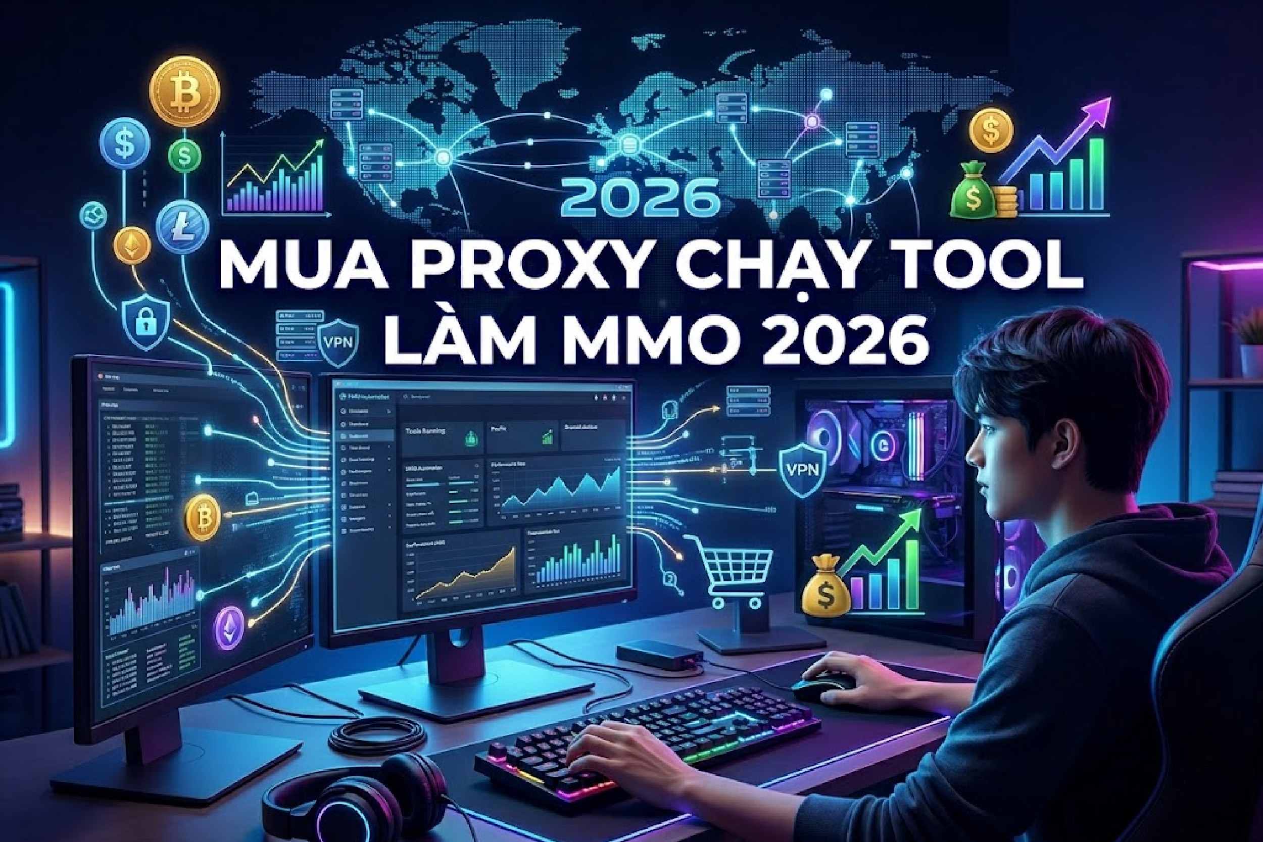 Mua proxy chạy tool làm MMO 2026
