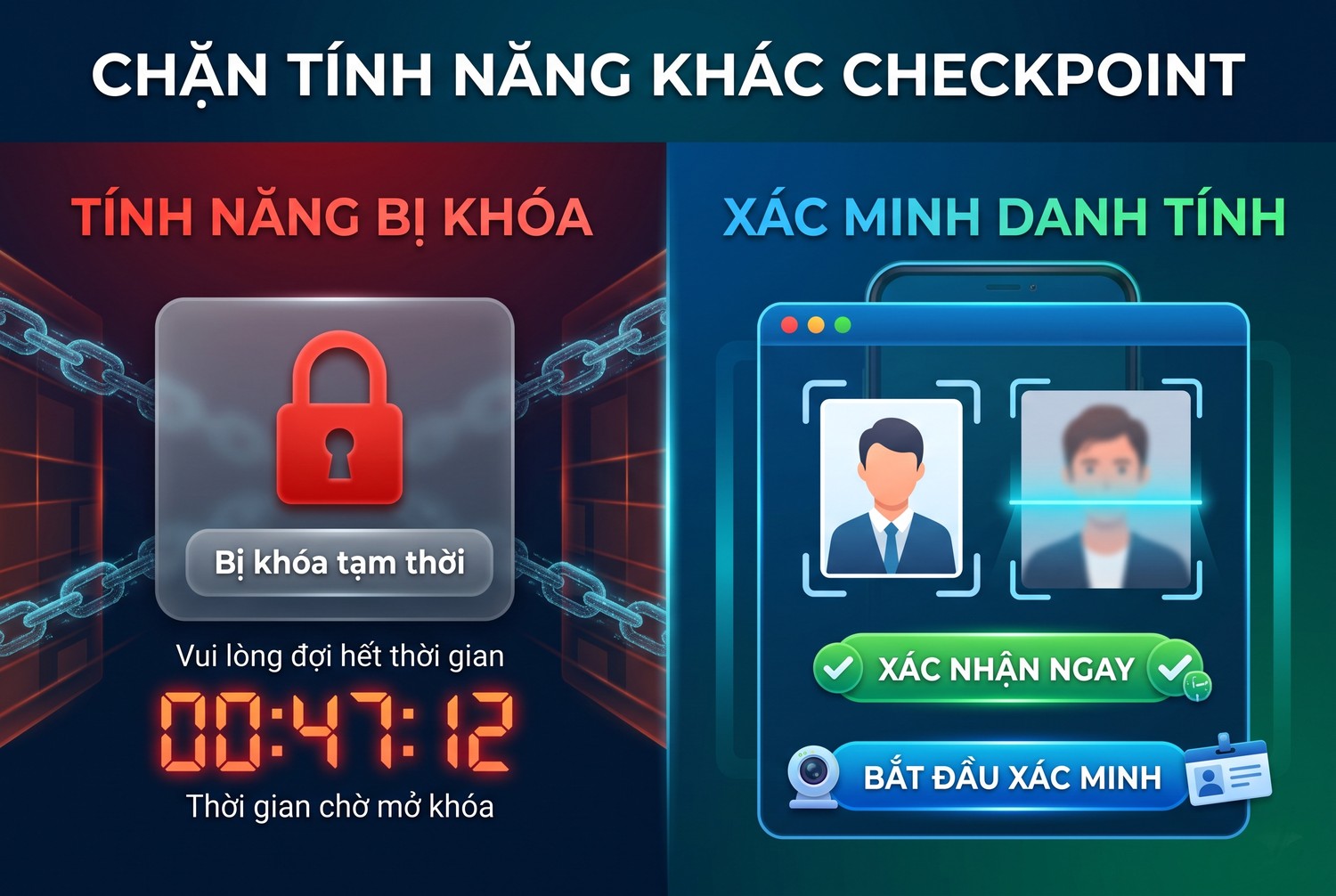 Chặn tính năng khác checkpoint