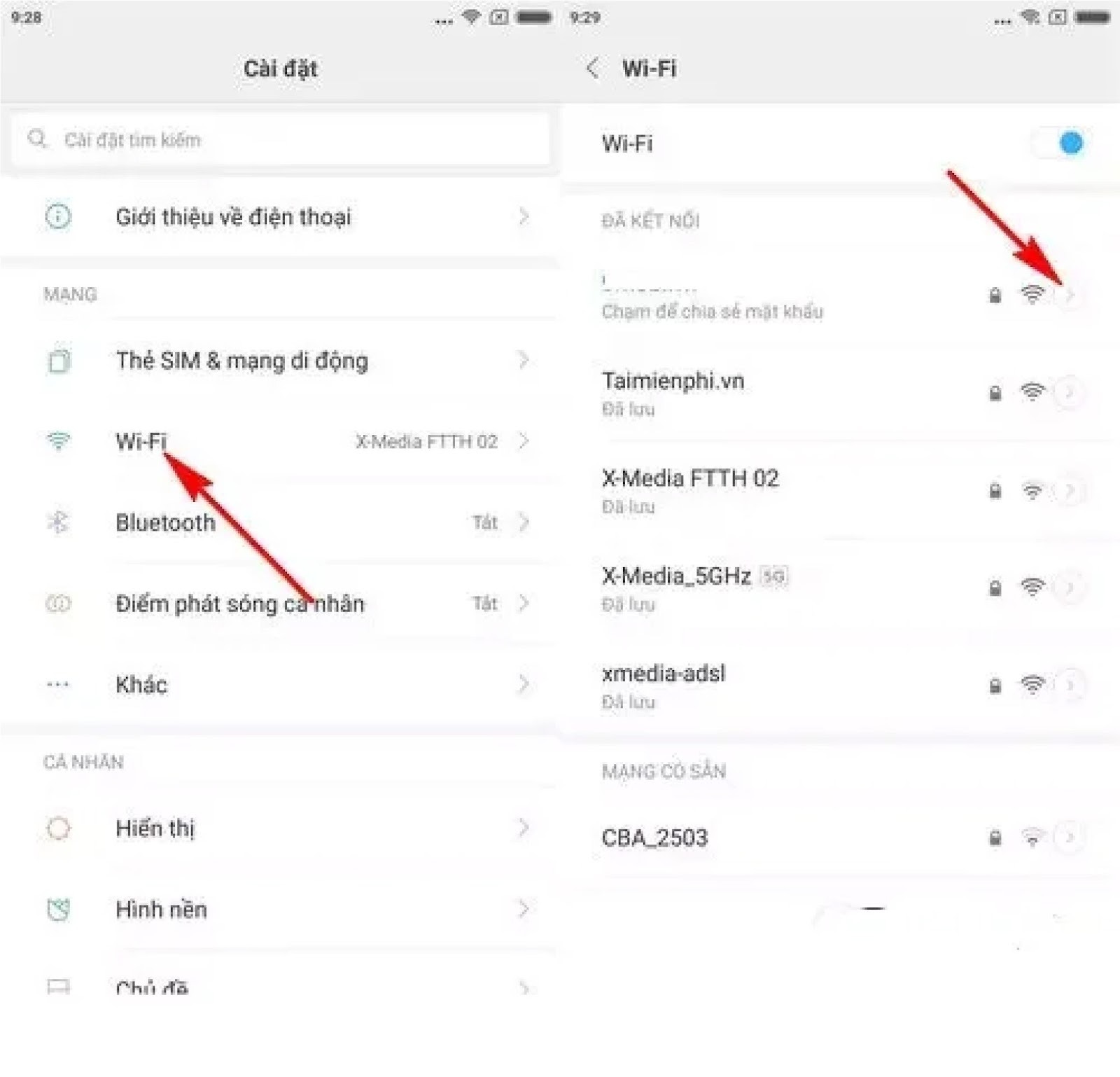 Các bước cài đặt proxy cho wifi trên Android