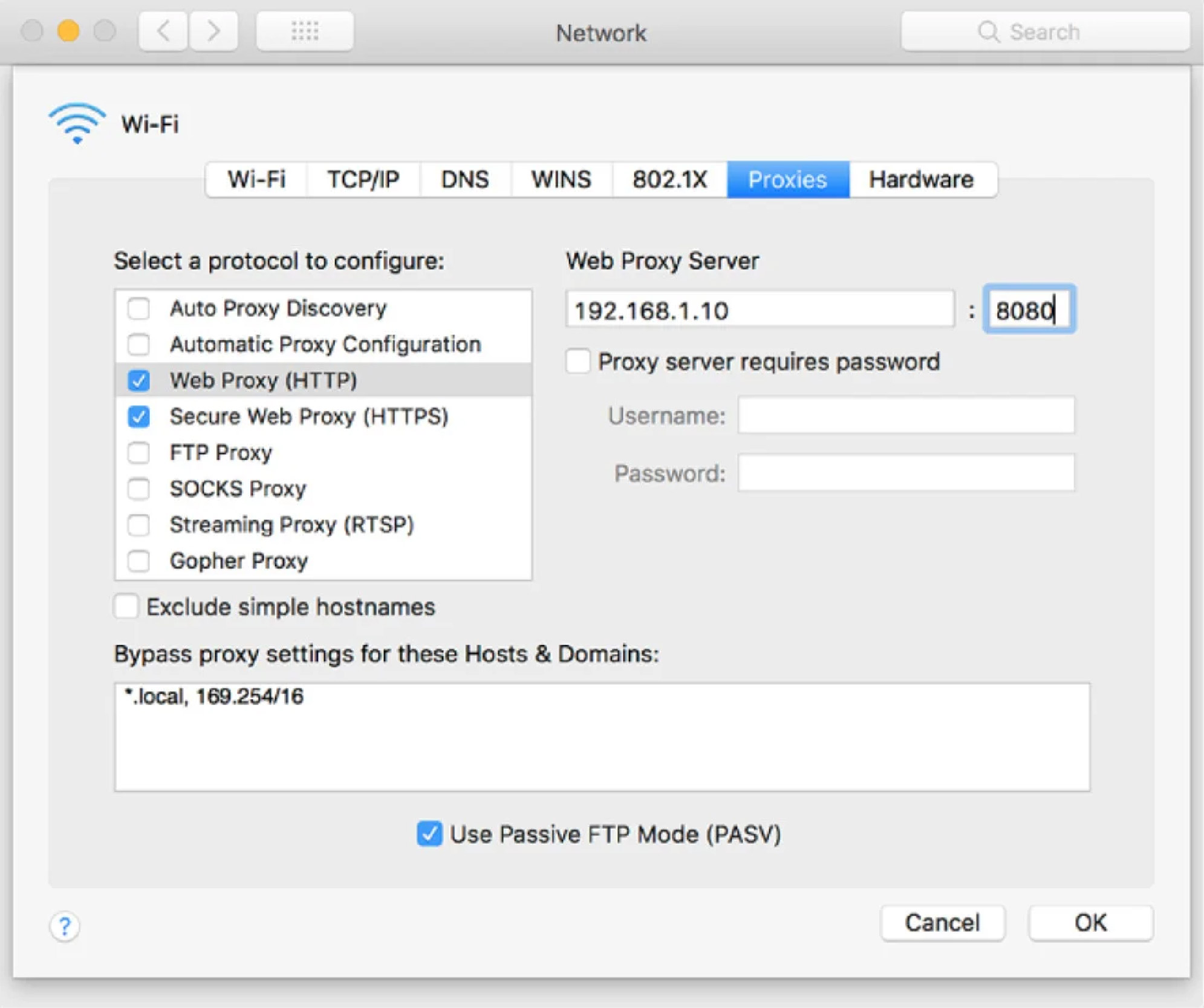 Xem proxy trên MacOS