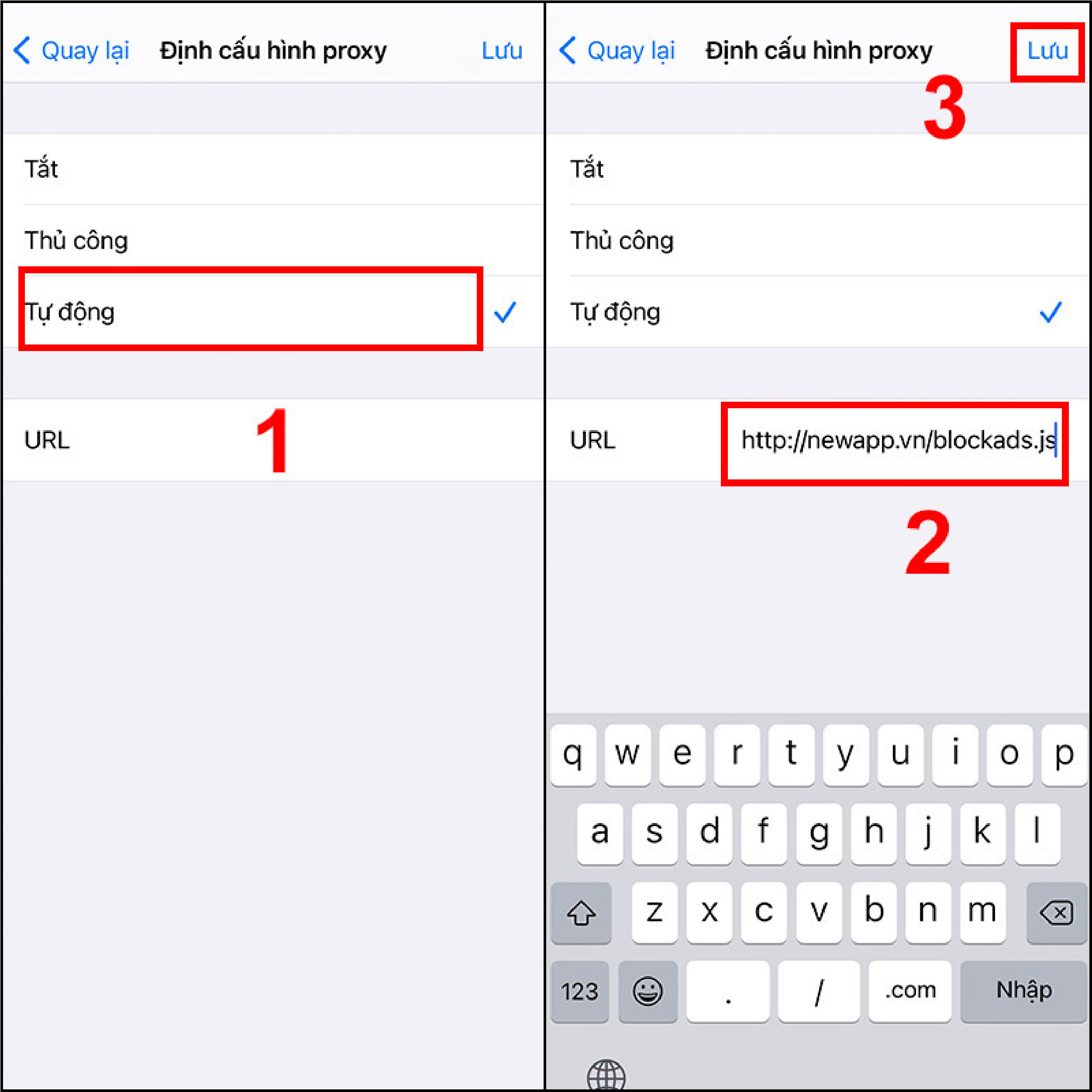 Xem Proxy trên iPhone