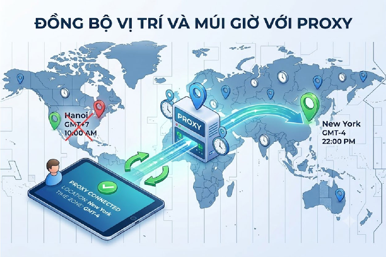 Đồng bộ vị tr&iacute; v&agrave; m&uacute;i giờ với proxy