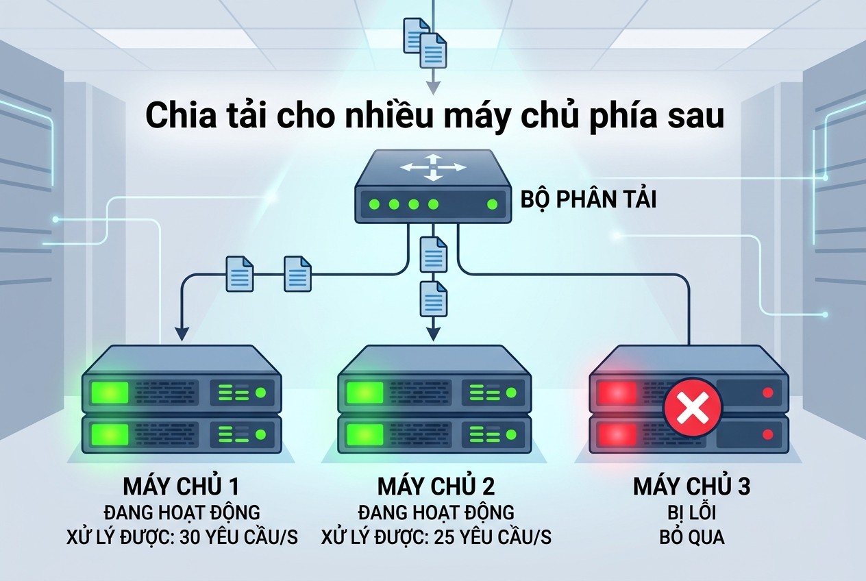 Chia tải cho nhiều máy chủ phía sau