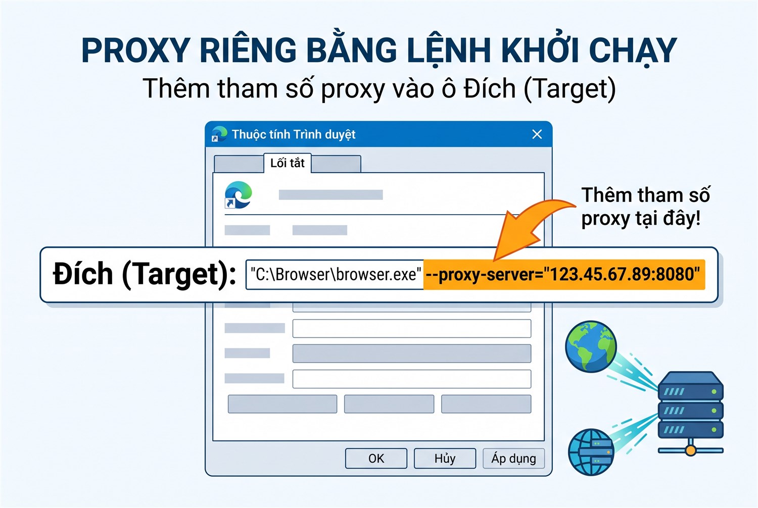 Proxy riêng bằng lệnh khởi chạy