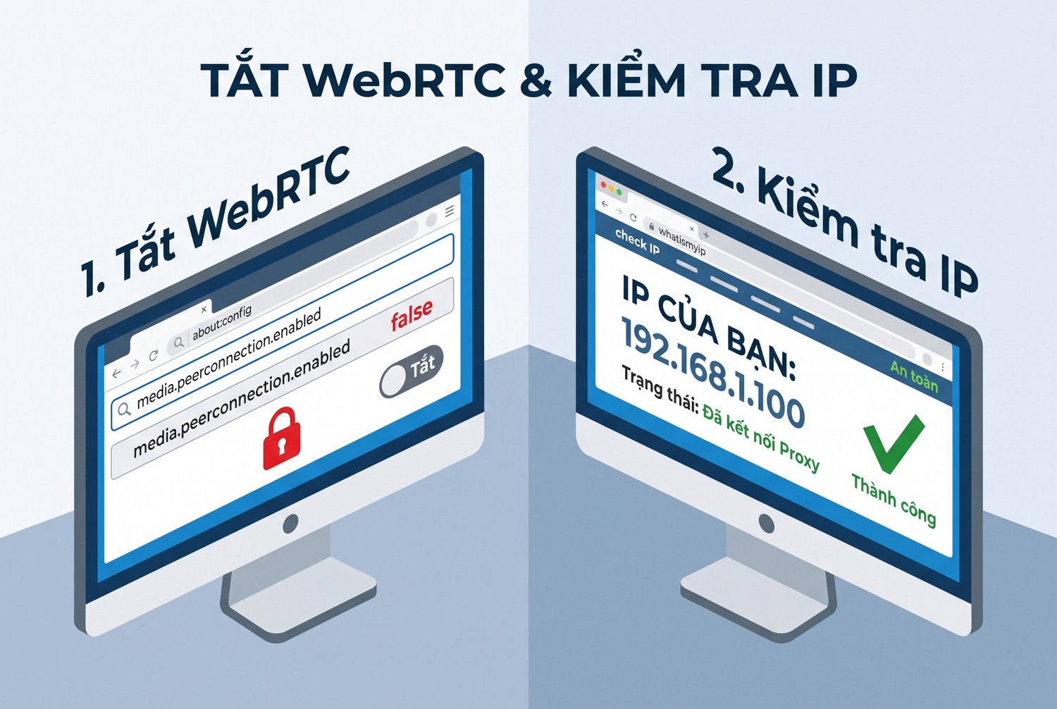 Tắt WebRTC và kiểm tra IP