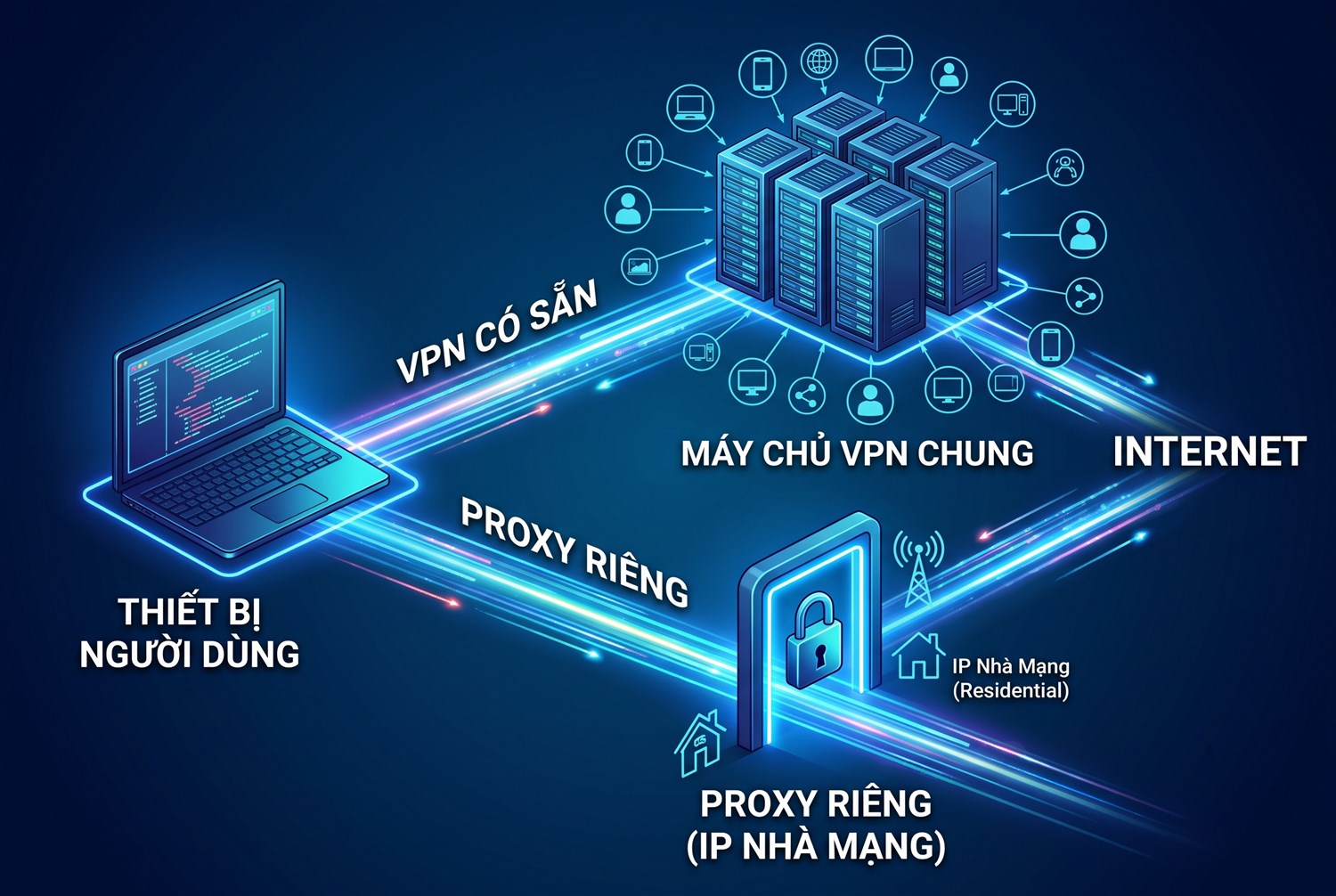 VPN có sẵn và proxy riêng