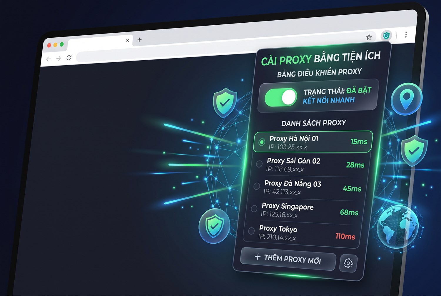 Cài proxy bằng tiện ích