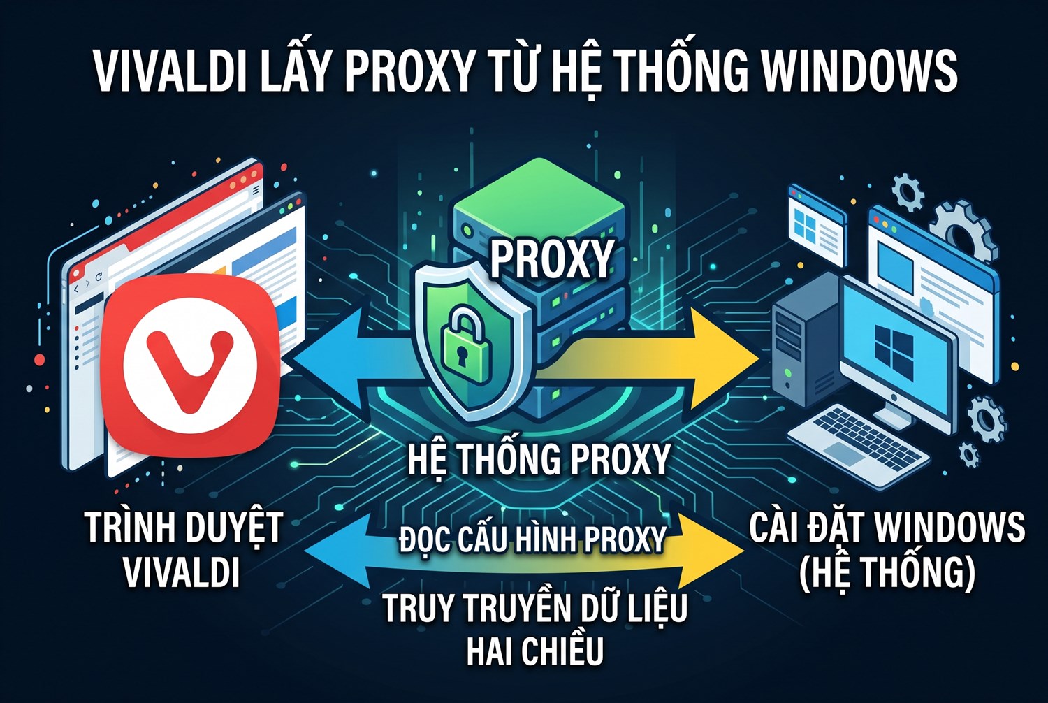 Vivaldi lấy proxy từ hệ thống