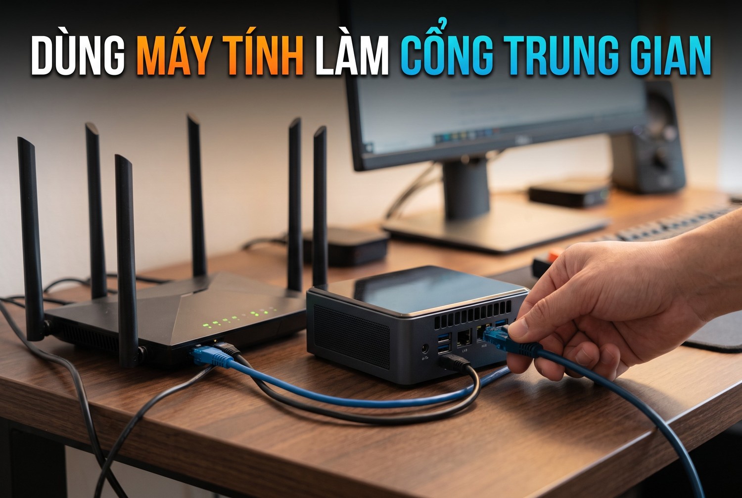 Dùng máy tính làm cổng trung gian