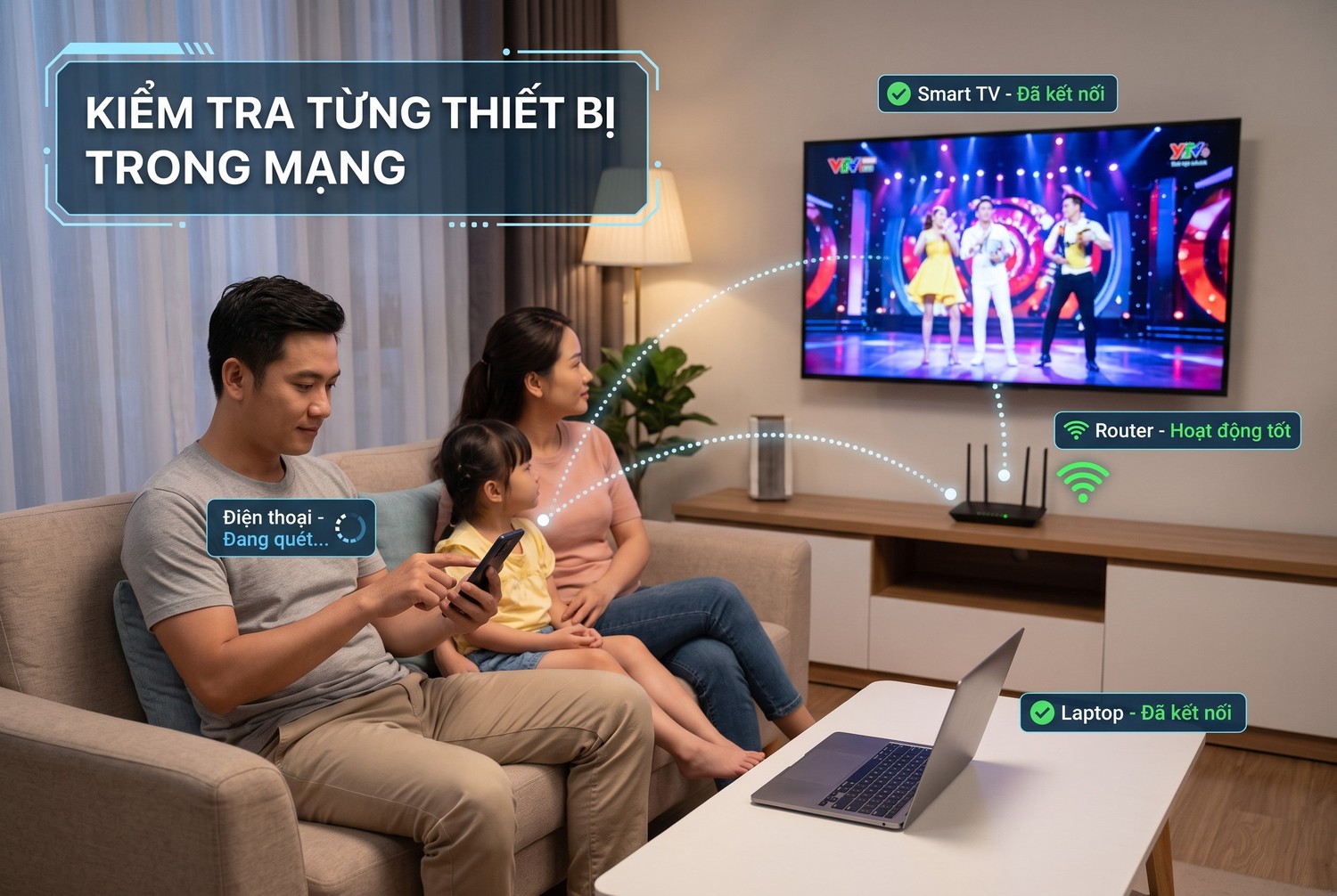 Kiểm tra từng thiết bị trong mạng