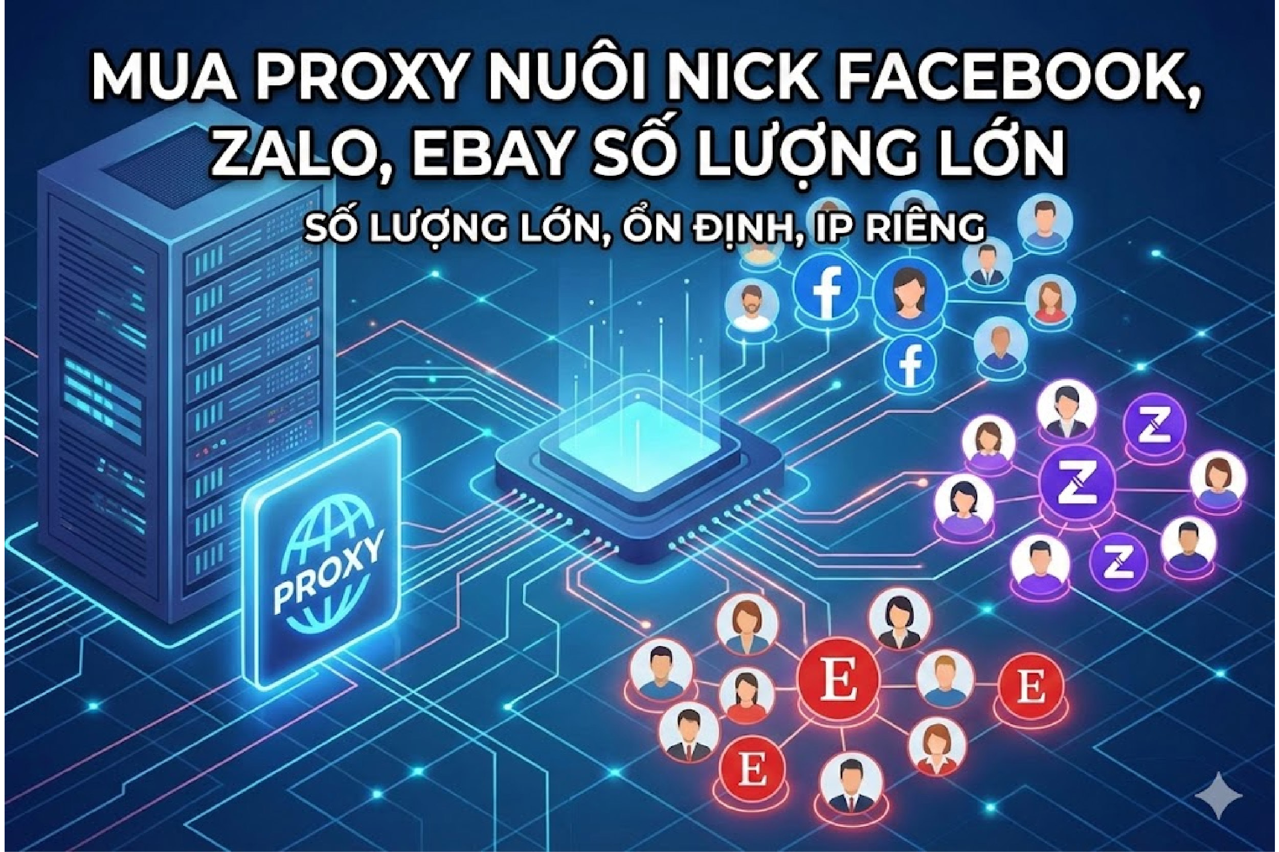 Mua proxy nuôi nick Facebook, Zalo, Ebay số lượng lớn