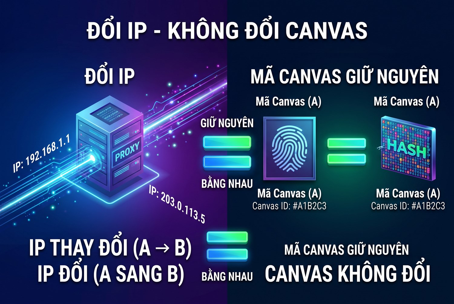 Đổi IP không đổi canvas