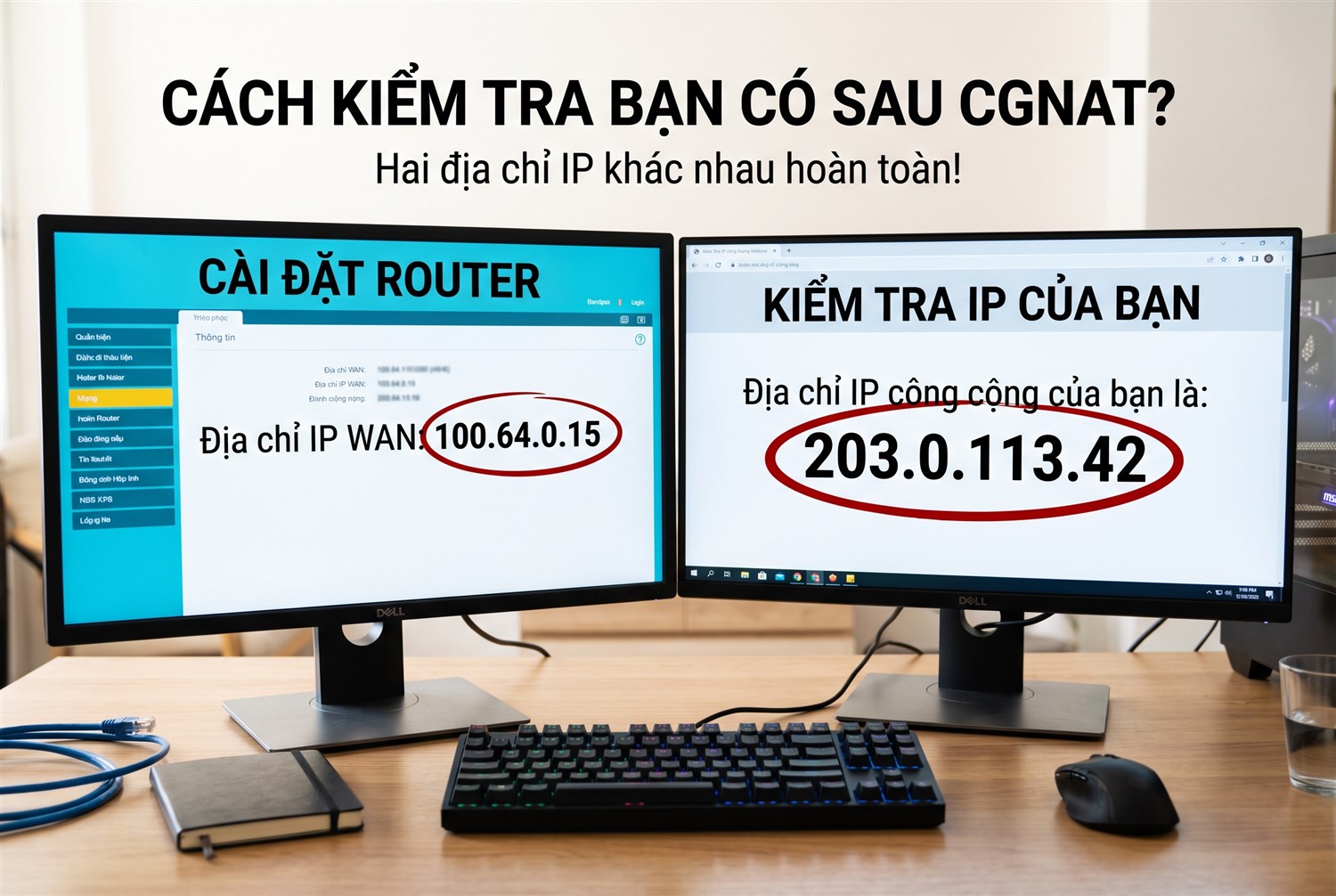 Cách kiểm tra mình có sau CGNAT
