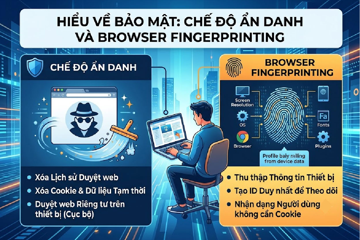 Chế độ ẩn danh v&agrave; fingerprint browser