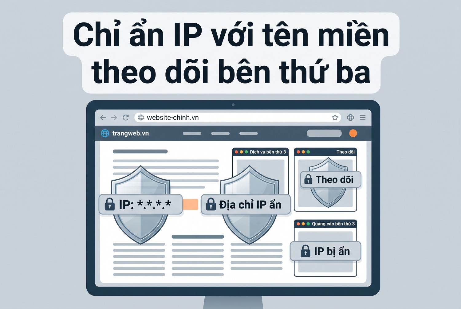 Chỉ ẩn IP với tên miền theo dõi bên thứ ba