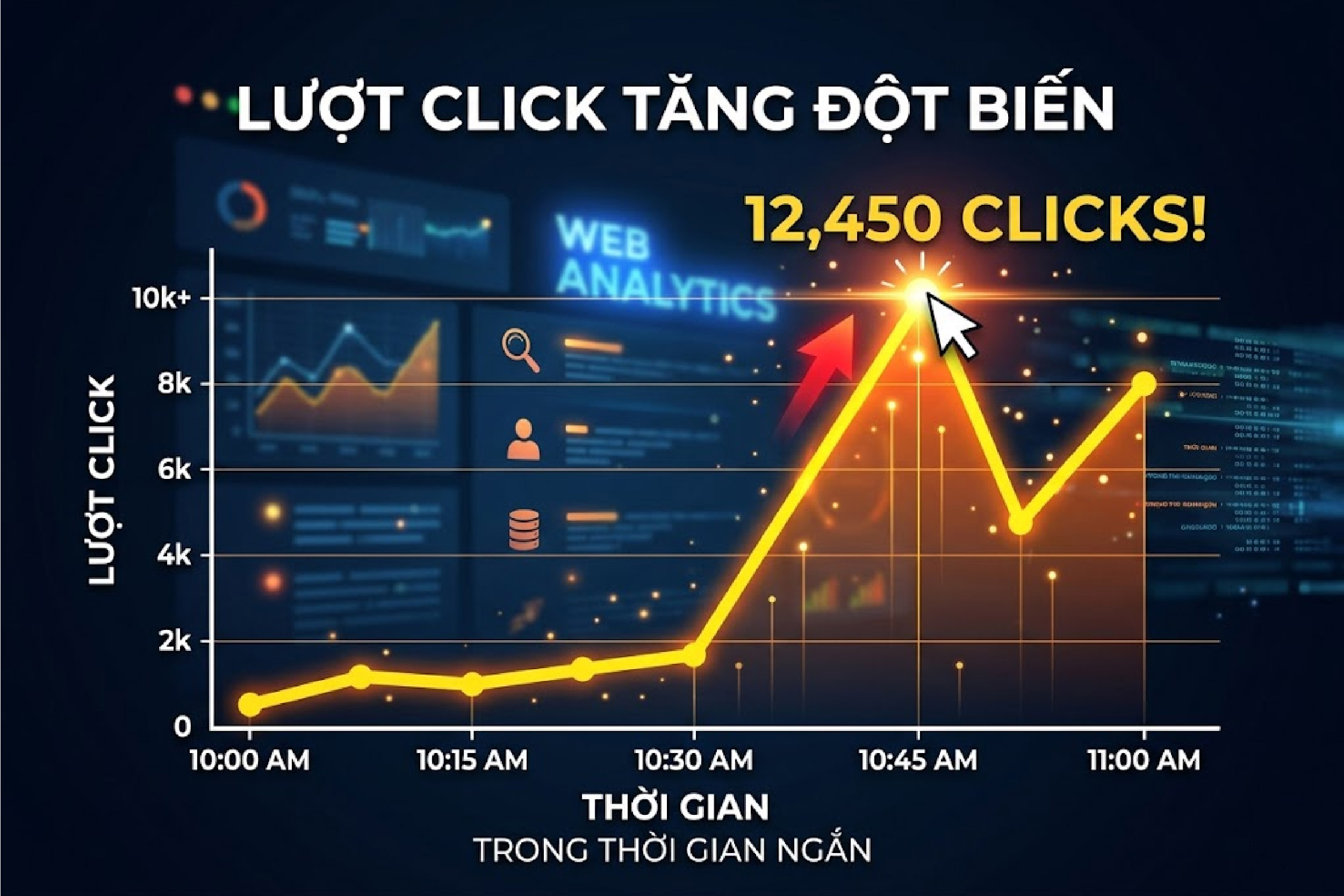 Lượt click tăng đột biến trong thời gian ngắn