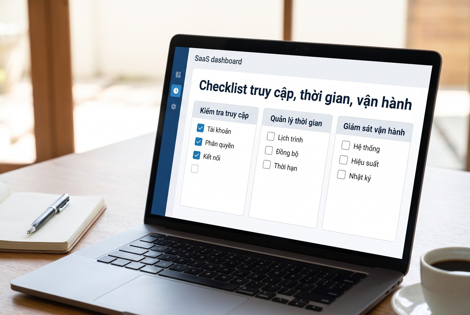 Checklist truy cập, thời gian, vận hành
