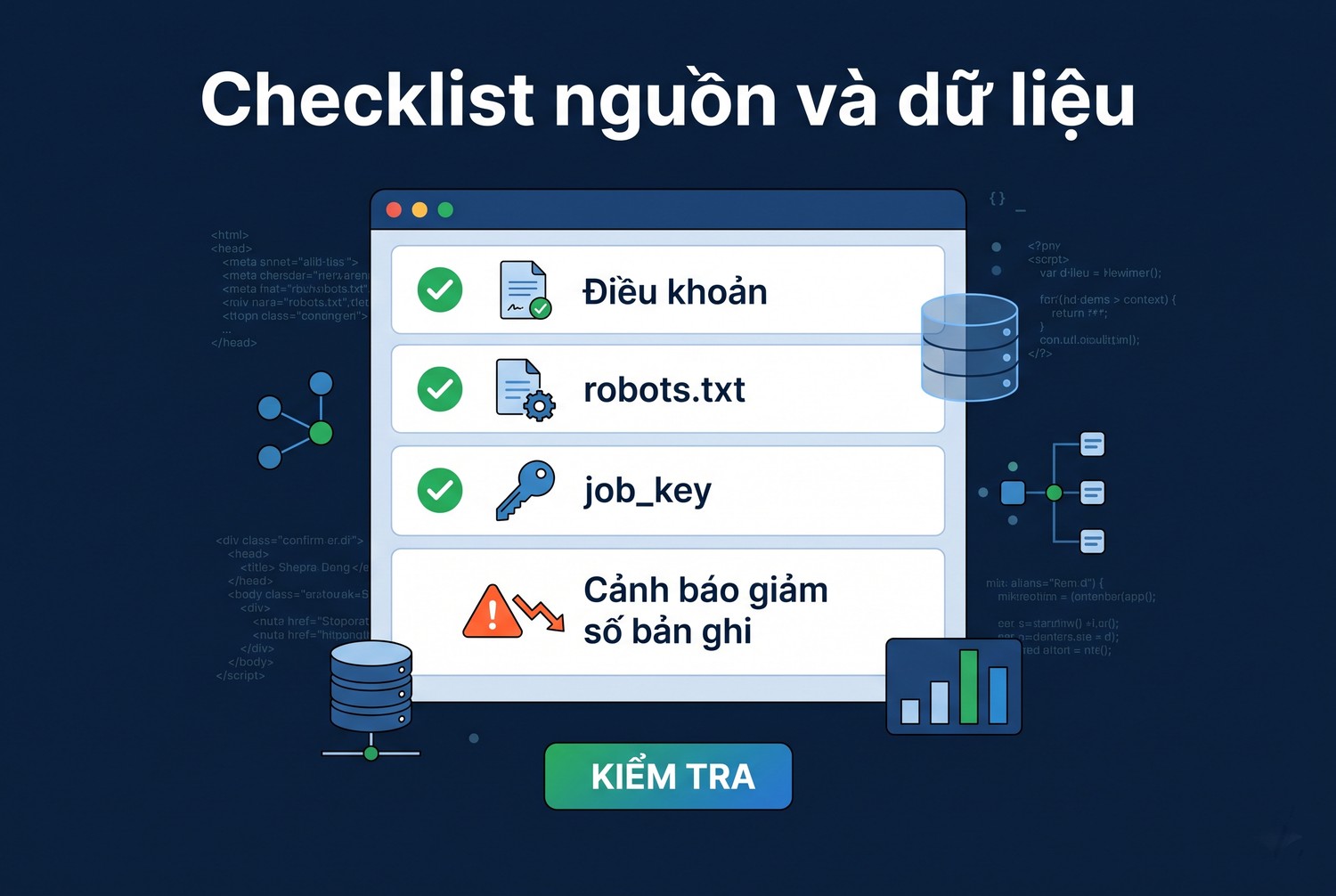 Checklist nguồn và dữ liệu