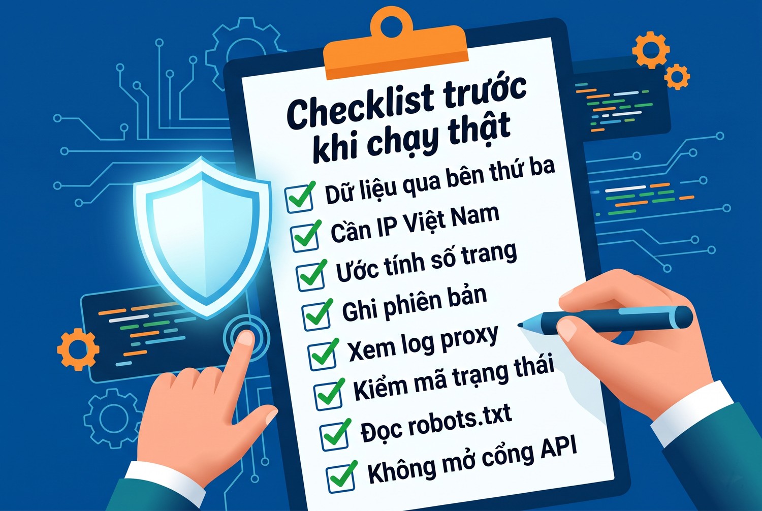 Checklist trước khi chạy thật