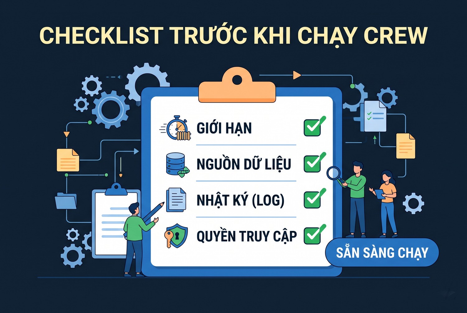 Checklist trước khi chạy crew