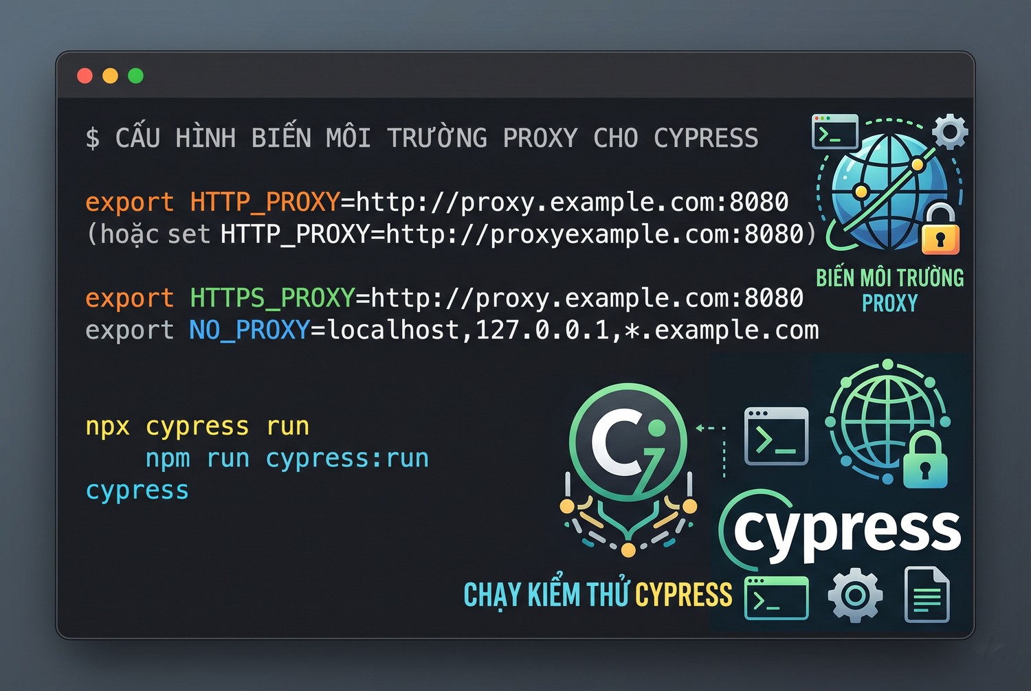 Biến môi trường proxy cho Cypress