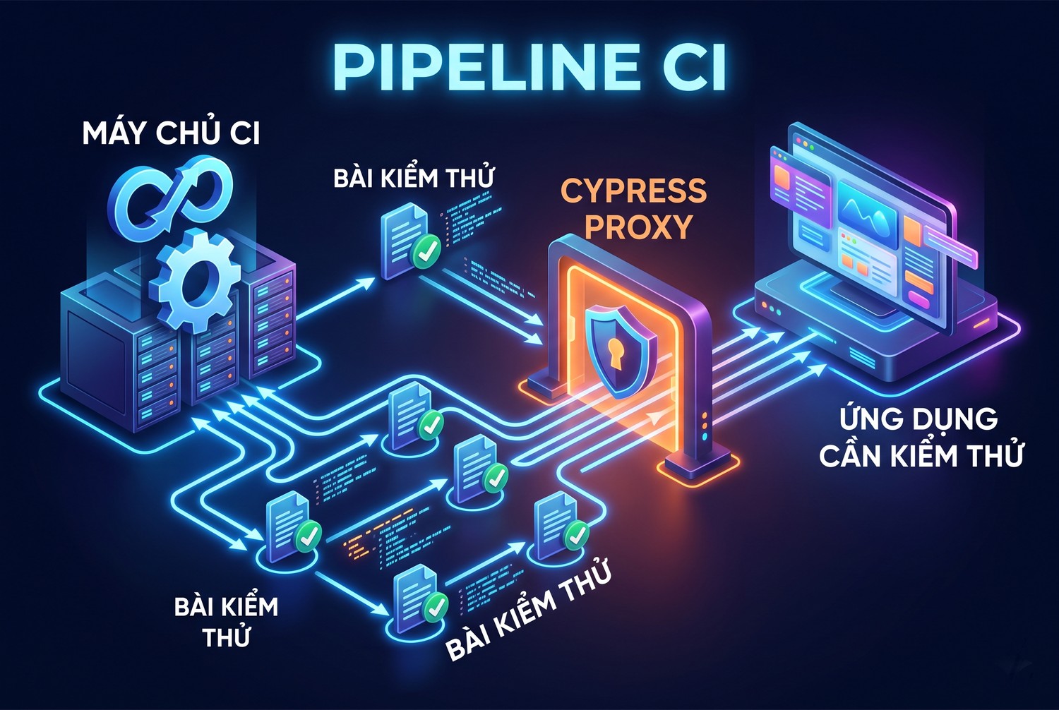 Cypress proxy trong pipeline CI