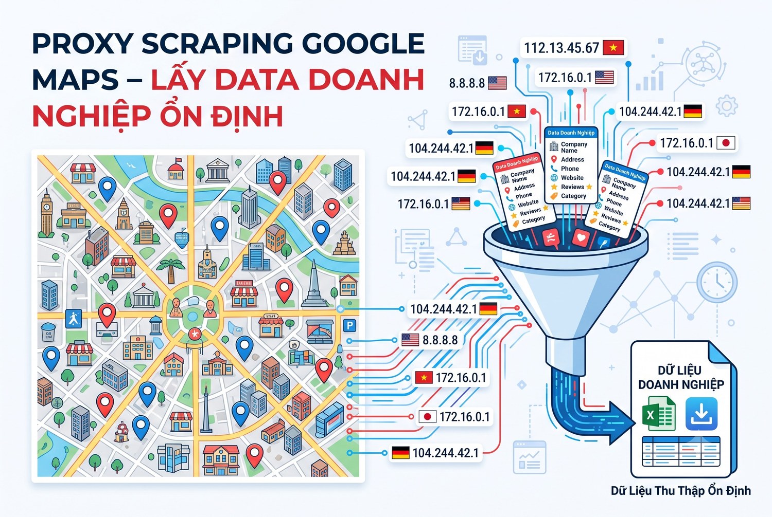 Proxy Scraping Google Maps: Lấy Data Doanh Nghiệp Ổn Định