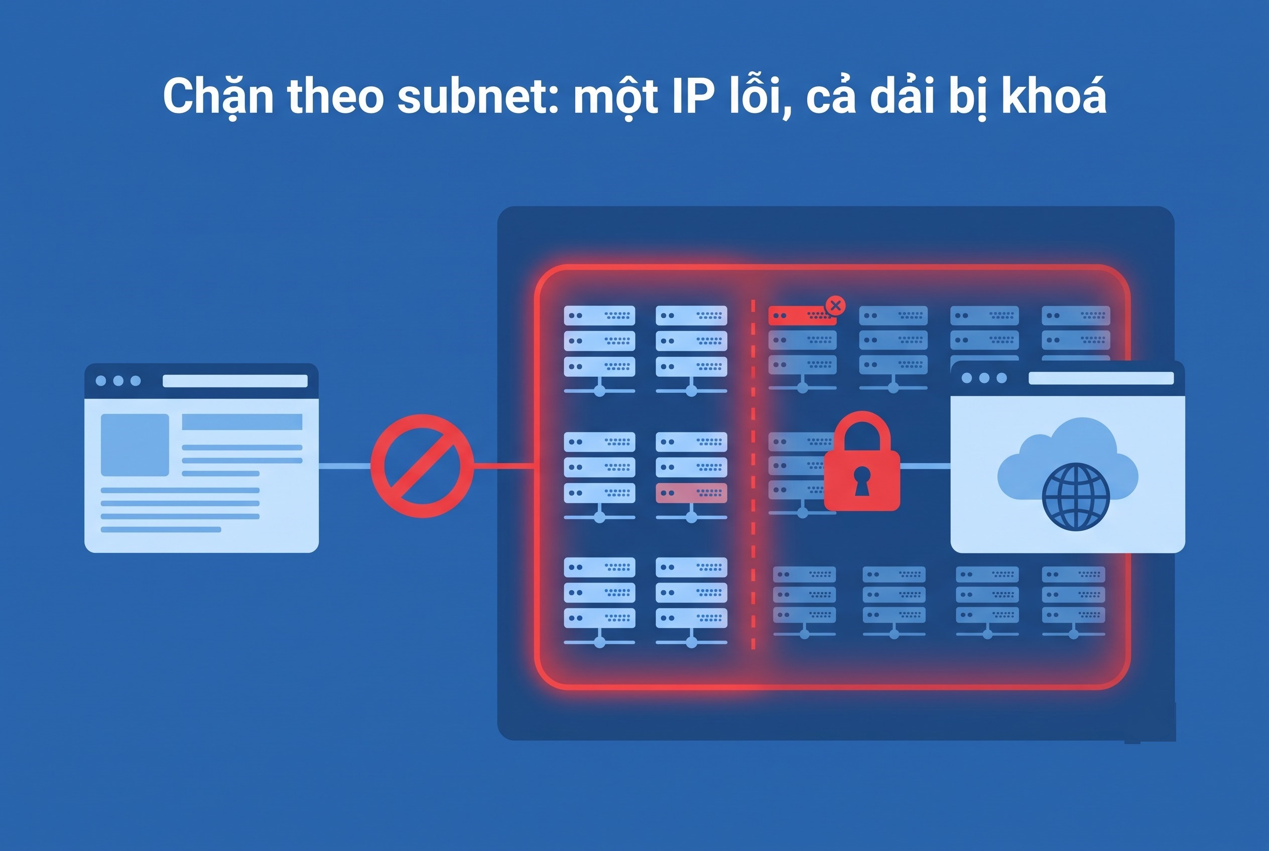 Chặn theo subnet: một IP lỗi, cả dải bị kh&oacute;a