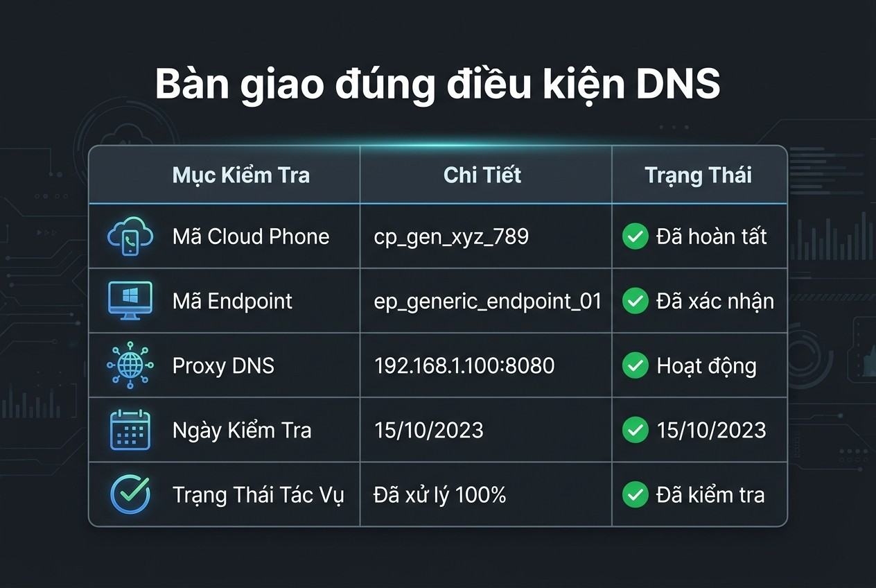 Bàn giao đúng điều kiện DNS
