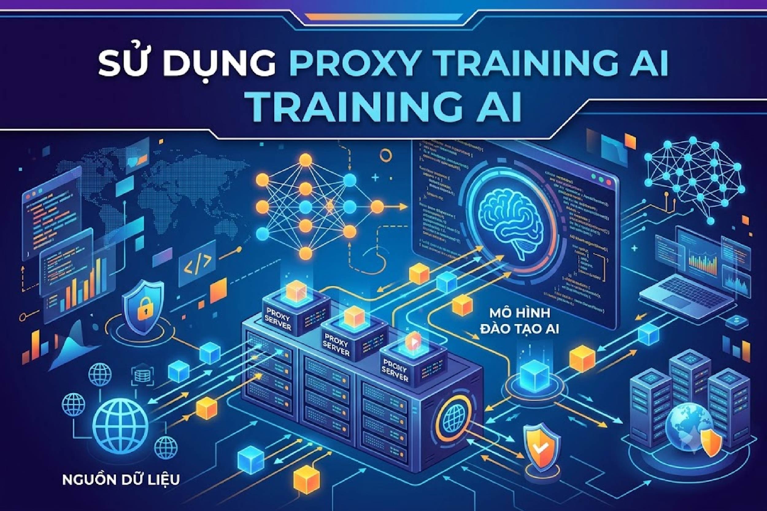Sử dụng Proxy training AI thu thập dữ liệu lớn không bị chặn