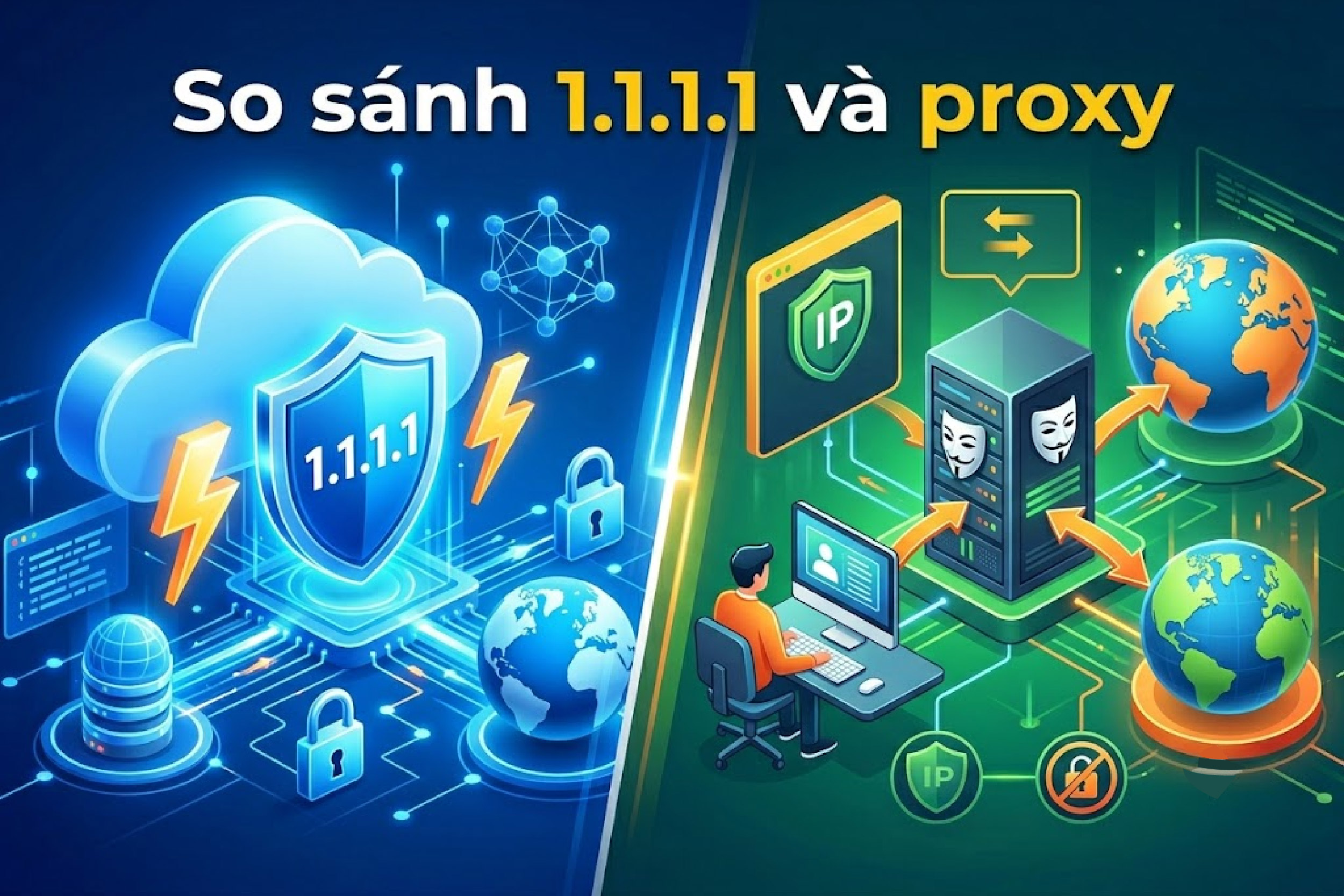 So sánh 1.1.1.1 và proxy: Cách chọn đúng công cụ