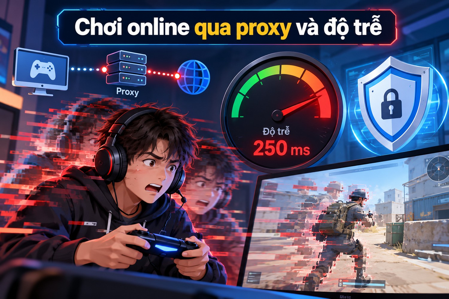 Chơi online qua proxy và độ trễ