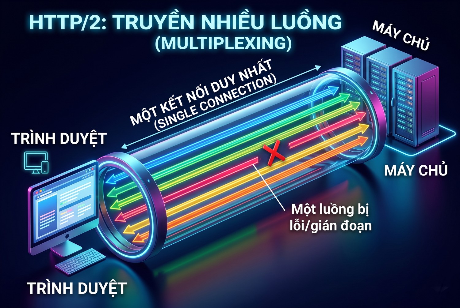 HTTP/2 truyền nhiều luồng trên một kết nối