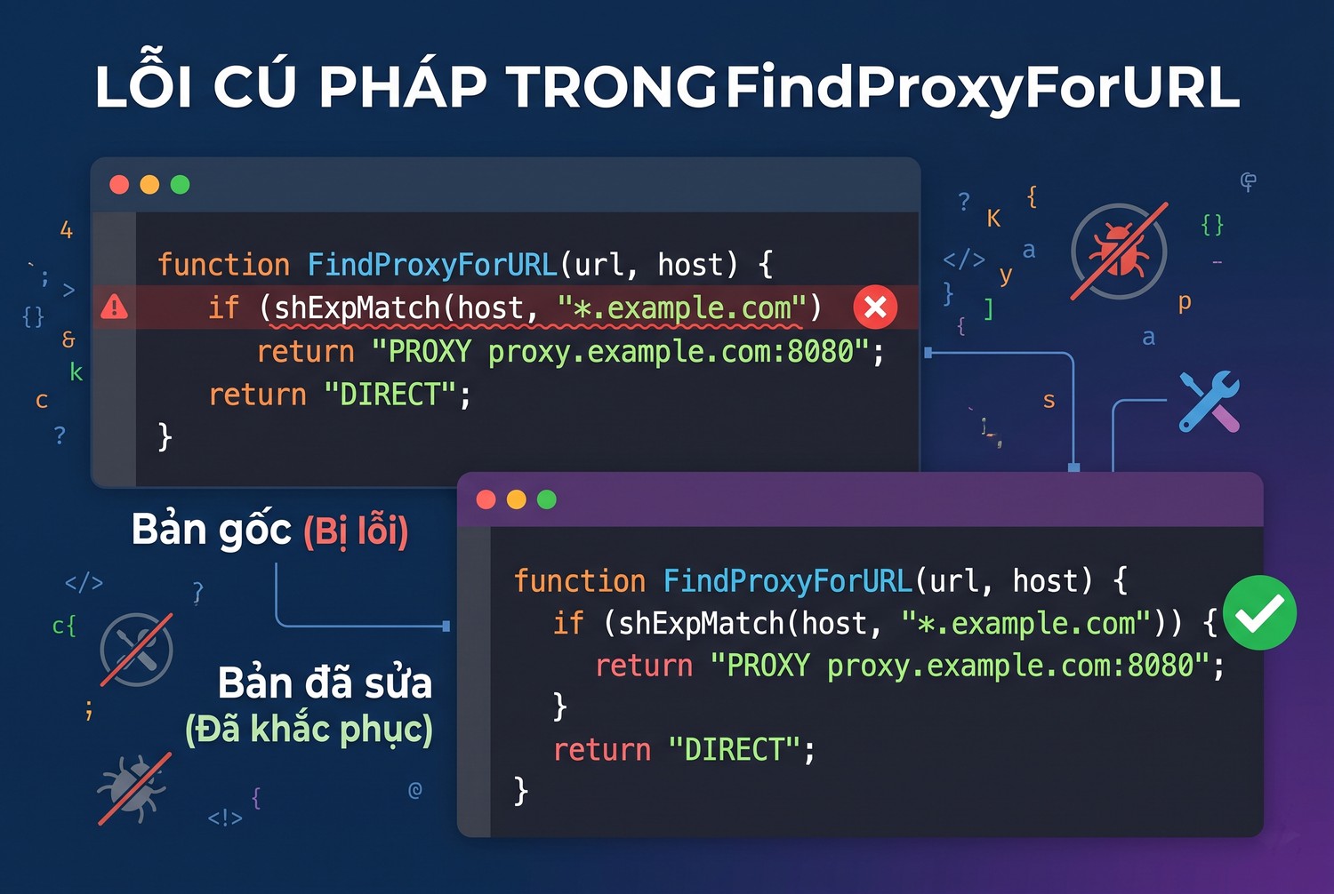 Lỗi cú pháp trong FindProxyForURL