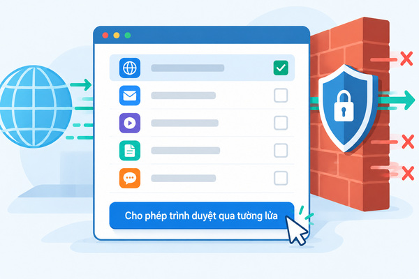 Cho phép trình duyệt qua tường lửa