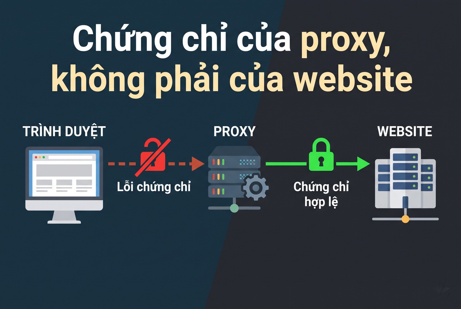 Chứng chỉ của proxy, không phải của website