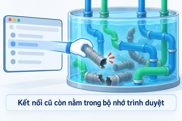 Kết nối cũ còn nằm trong bộ nhớ trình duyệt