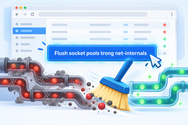 Flush socket pools trong net-internals